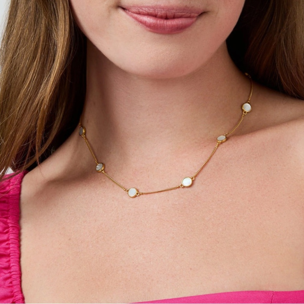 Julie Vos Elegant Gold and White Necklace
